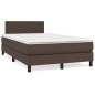 Boxspringbett mit Matratze Braun 120x200 cm Kunstleder