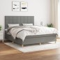 Boxspringbett mit Matratze Dunkelgrau 160x200 cm Stoff