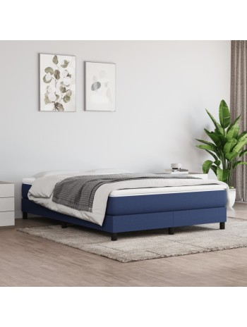 Boxspringbett mit Matratze Blau 140x190 cm Stoff