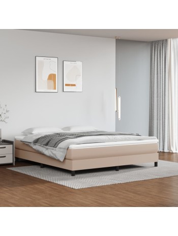 Boxspringbett Cappuccino-Braun 180x200 cm Kunstleder