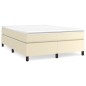 Boxspringbett Creme 140x190 cm Kunstleder