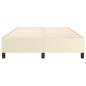 Boxspringbett Creme 140x190 cm Kunstleder