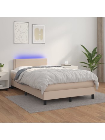 Boxspringbett mit Matratze & LED Cappuccino-Braun 120x200cm