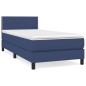 Boxspringbett mit Matratze Blau 90x190 cm Stoff