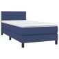 Boxspringbett mit Matratze Blau 90x190 cm Stoff