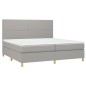 Boxspringbett mit Matratze Hellgrau 200x200 cm Stoff