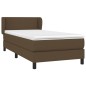 Boxspringbett mit Matratze Dunkelbraun 90x190 cm Stoff