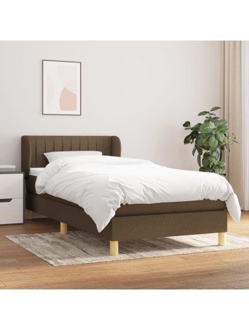 Boxspringbett mit Matratze Dunkelbraun 90x190 cm Stoff