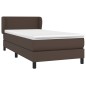 Boxspringbett mit Matratze Braun 100x200 cm Kunstleder