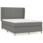 Boxspringbett mit Matratze Dunkelgrau 140x200 cm Stoff