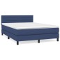 Boxspringbett mit Matratze Blau 140x190 cm Stoff