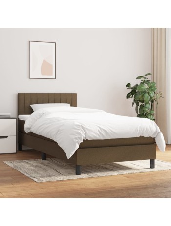 Boxspringbett mit Matratze Dunkelbraun 90x190 cm Stoff