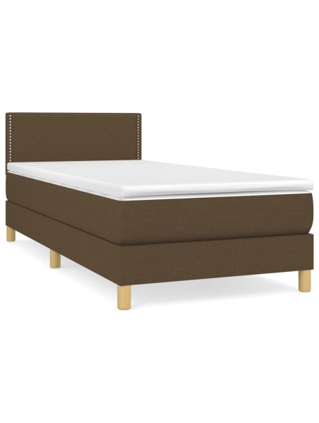 Boxspringbett mit Matratze Dunkelbraun 90x190 cm Stoff