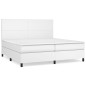 Boxspringbett mit Matratze Weiß 200x200 cm Kunstleder