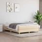 Boxspringbett mit Matratze Creme 140x190 cm Stoff