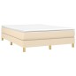 Boxspringbett mit Matratze Creme 140x190 cm Stoff