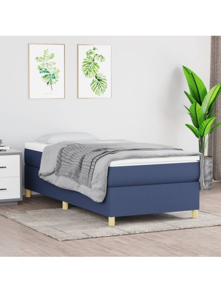 Boxspringbett mit Matratze Blau 80x200 cm Stoff