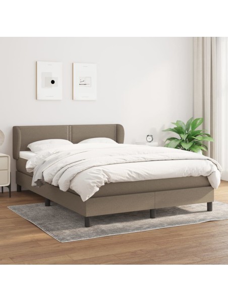 Boxspringbett mit Matratze Taupe 140x190 cm Stoff