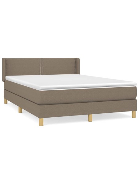 Boxspringbett mit Matratze Taupe 140x190 cm Stoff