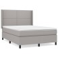 Boxspringbett mit Matratze Hellgrau 140x190 cm Stoff