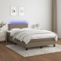 Boxspringbett mit Matratze & LED Taupe 120x200 cm Stoff