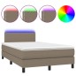 Boxspringbett mit Matratze & LED Taupe 120x200 cm Stoff