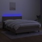 Boxspringbett mit Matratze & LED Taupe 140x190 cm Stoff