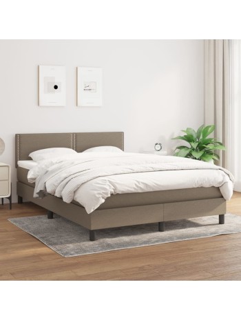 Boxspringbett mit Matratze Taupe 140x200 cm Stoff