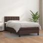 Boxspringbett mit Matratze Braun 90x200 cm Kunstleder