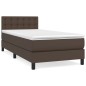 Boxspringbett mit Matratze Braun 90x200 cm Kunstleder