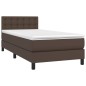 Boxspringbett mit Matratze Braun 90x200 cm Kunstleder