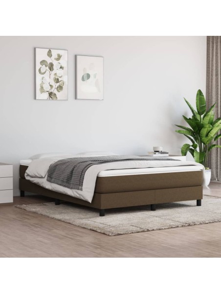 Boxspringbett mit Matratze Dunkelbraun 140x200 cm Stoff