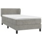 Boxspringbett mit Matratze Hellgrau 100x200 cm Samt