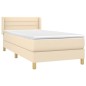 Boxspringbett mit Matratze Creme 100x200 cm Stoff