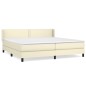 Boxspringbett mit Matratze Creme 200x200 cm Kunstleder