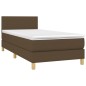 Boxspringbett mit Matratze & LED Dunkelbraun 90x190 cm Stoff