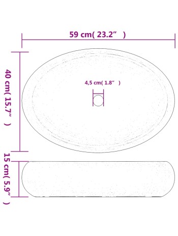 Aufsatzwaschbecken Mehrfarbig Oval 59x40x15 cm KeramikHome-Essentials