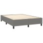 Boxspringbett mit Matratze & LED Dunkelgrau 140x190 cm Stoff