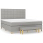 Boxspringbett mit Matratze Hellgrau 160x200 cm Stoff