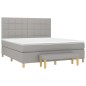 Boxspringbett mit Matratze Hellgrau 160x200 cm Stoff