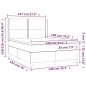 Boxspringbett mit Matratze & LED Dunkelgrau 140x190 cm Stoff