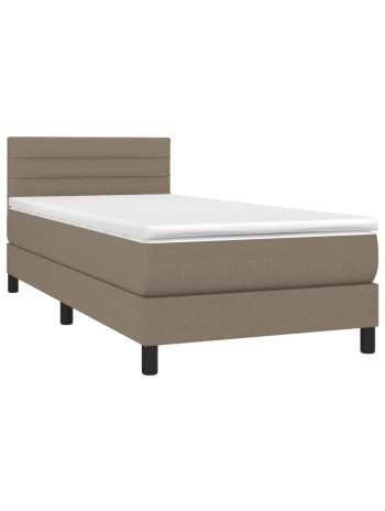 Boxspringbett mit Matratze Taupe 90x200 cm Stoff