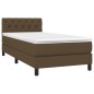 Boxspringbett mit Matratze Dunkelbraun 80x200 cm Stoff