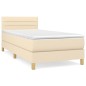 Boxspringbett mit Matratze Creme 100x200 cm Stoff