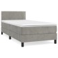 Boxspringbett mit Matratze Hellgrau 80x200 cm Samt