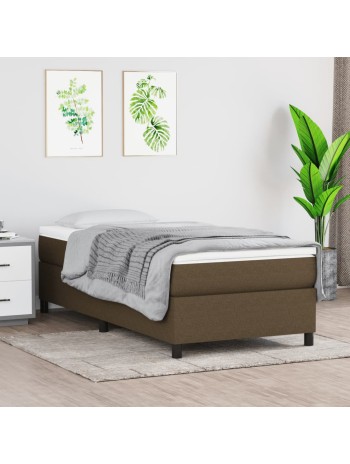 Boxspringbett mit Matratze Dunkelbraun 100x200 cm Stoff