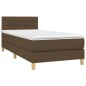 Boxspringbett mit Matratze & LED Dunkelbraun 90x200 cm Stoff