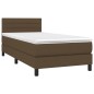 Boxspringbett mit Matratze Dunkelbraun 90x190 cm Stoff