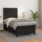 Boxspringbett mit Matratze Schwarz 80x200 cm Kunstleder