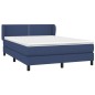 Boxspringbett mit Matratze Blau 140x190 cm Stoff